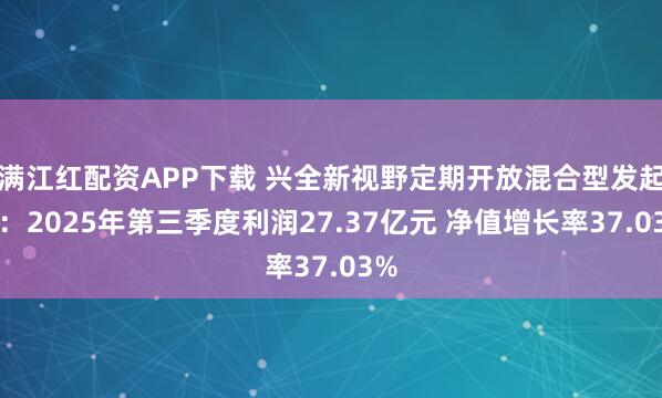 满江红配资APP下载 兴全新视野定期开放混合型发起式：2025年第三季度利润27.37亿元 净值增长率37.03%